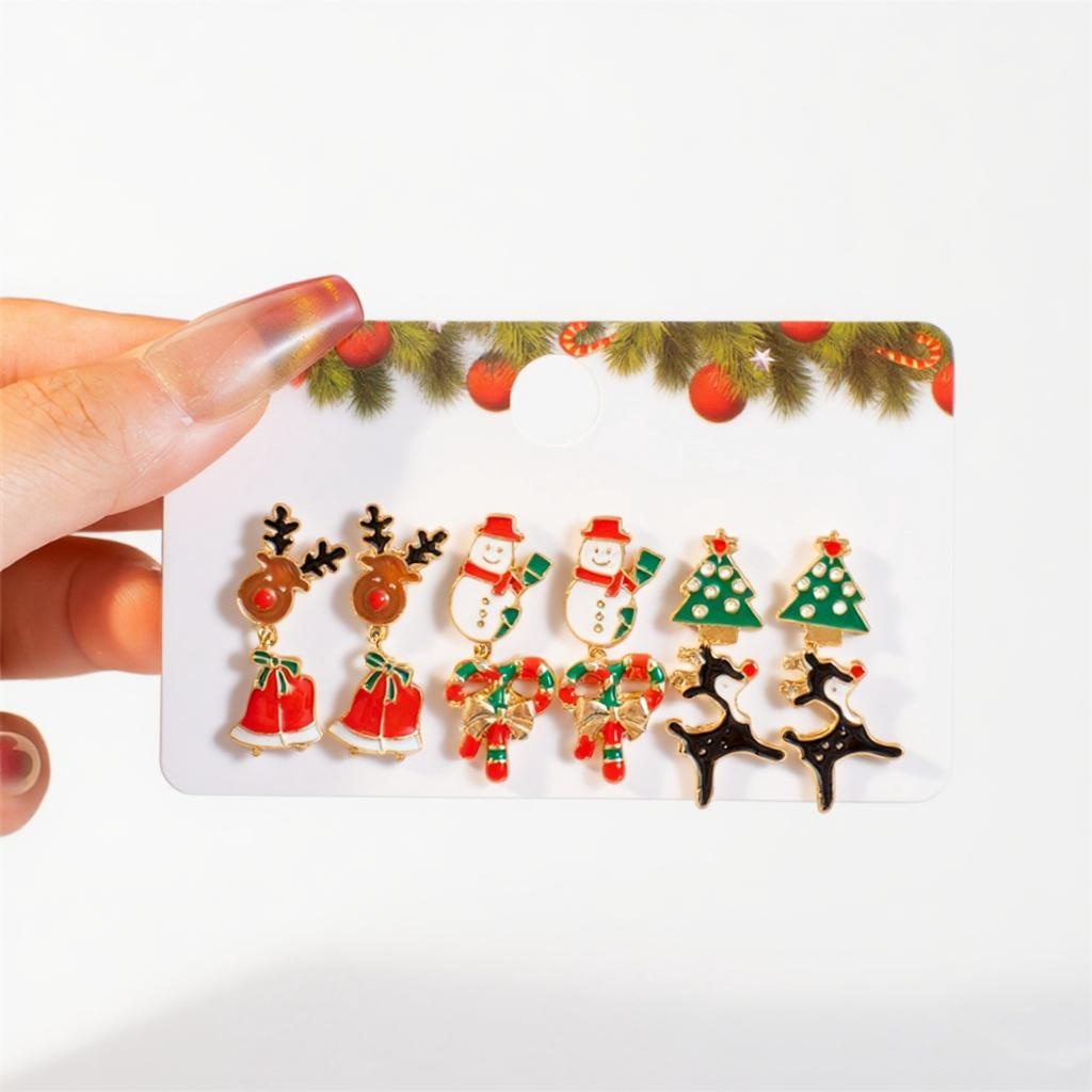 Elk Bugle Call - 6 Pasang/Set Anting Seri Natal untuk